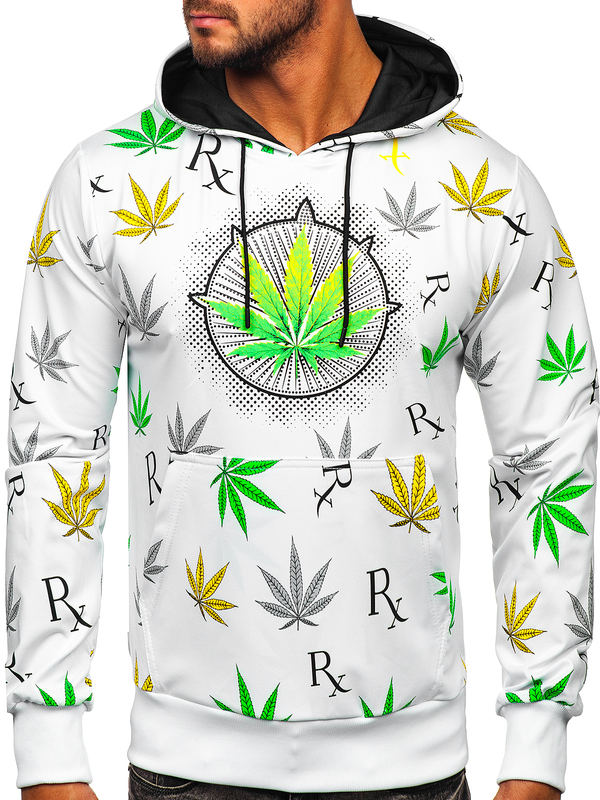 Men's Printed Hoodie White Bolf HM612