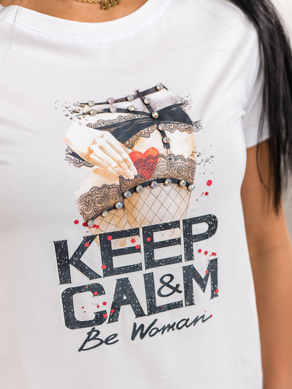 Women's Printed T-shirt White Bolf 95T2502