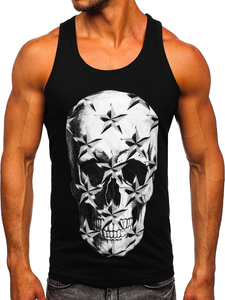 Men's Printed Boxer Tank Top Black Bolf 14831