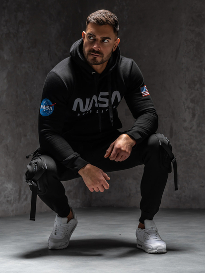 Men’s Printed Kangaroo Hoodie Black Bolf 146956B