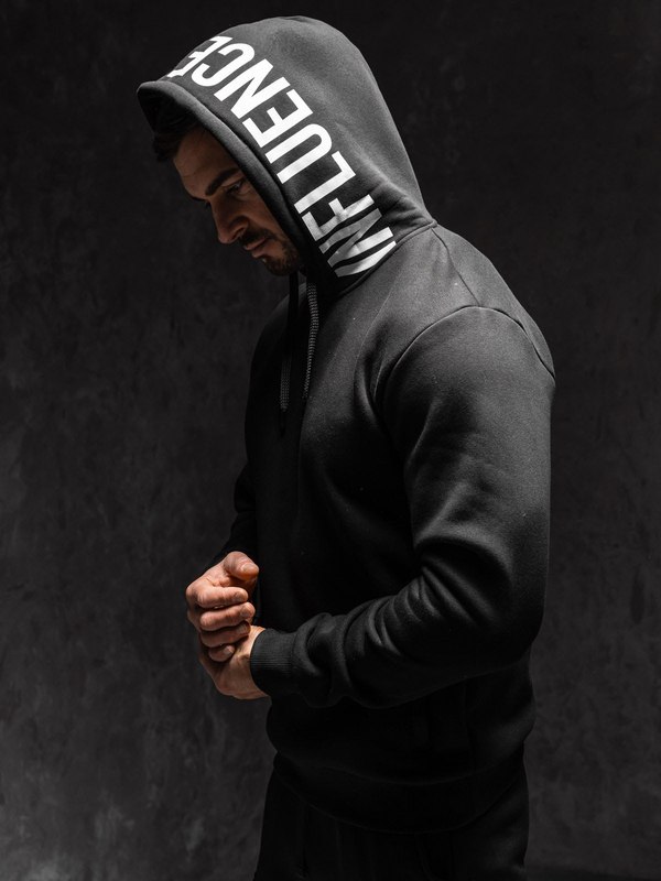 Men's Printed Hoodie Black Bolf 147050A