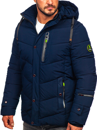 Men's Winter Quilted Jacket Navy Blue Bolf 22M55