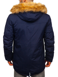 Men's Winter Parka Jacket Navy Blue Bolf 1972
