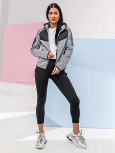 Women's Lightweight Jacket with hood Grey Bolf KSW4007