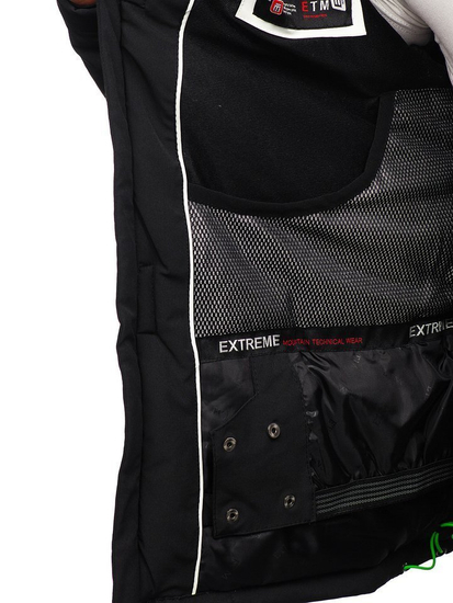 Men's Winter Ski Jacket Black-Green Bolf 1910