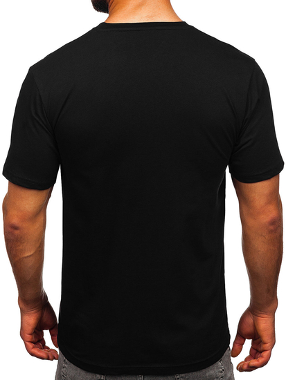 Men's Cotton Printed T-shirt Black Bolf 14748