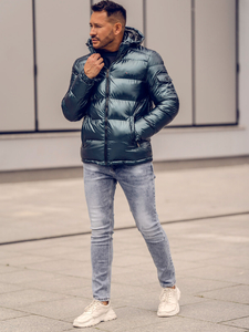 Men's Quilted Winter Jacket Green Bolf EX2138A