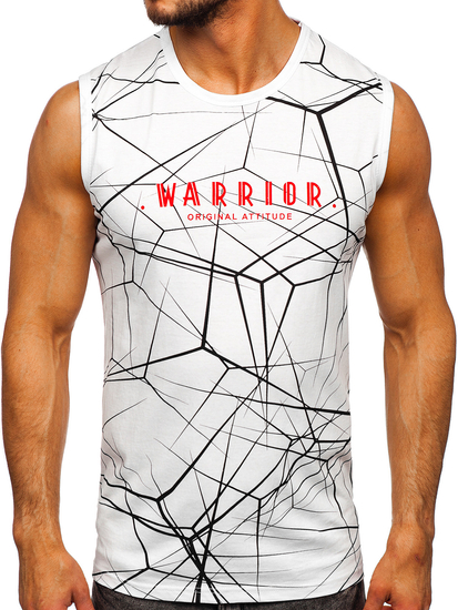 Men's Printed Tank Top White Bolf 14813