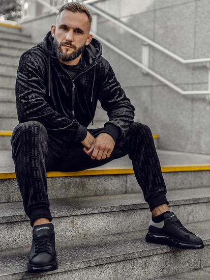 Men's Velour Tracksuit Black Bolf 3B113A