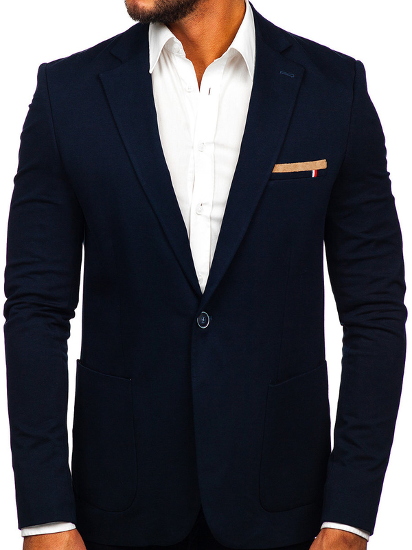 Men's Casual Suit Jacket Navy Blue Bolf 1652