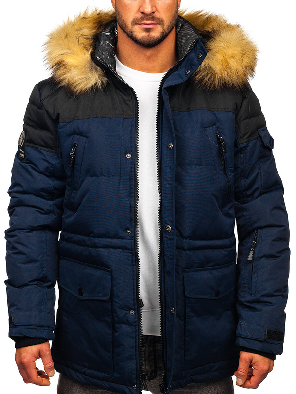 Men's Winter Sport Ski Jacket Navy Blue Bolf 6400