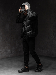 Men’s Gilet with hood Black Bolf 2908A1