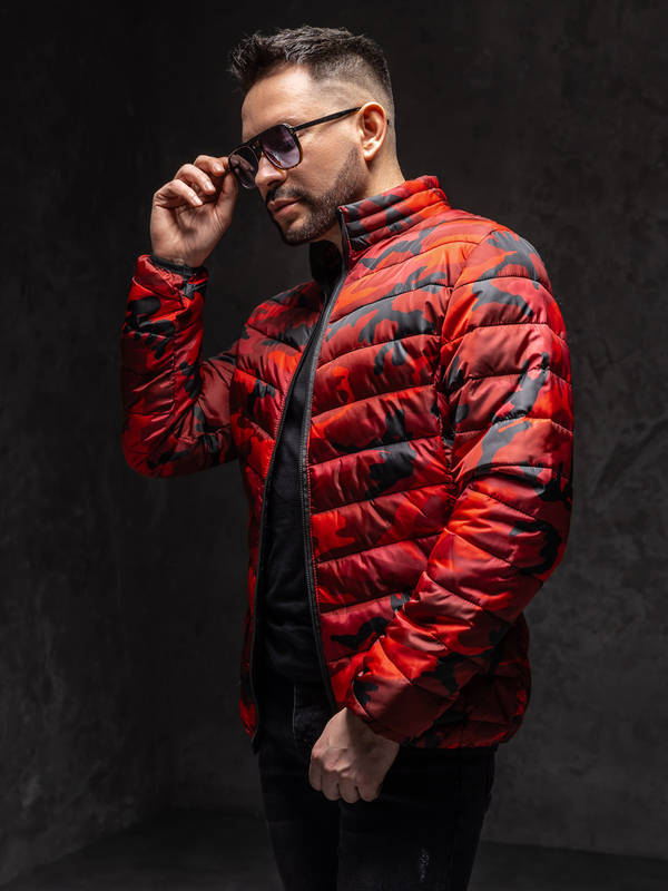 Men's Quilted Lightweight Jacket Camo-Red Bolf SM32A1