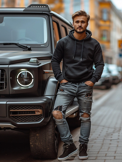 Men's Hoodie Black Bolf MB001A3