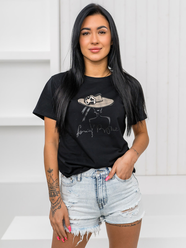 Women's Printed T-shirt Black Bolf 97T2112