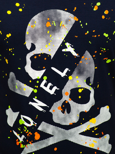 Men's Printed T-shirt Navy Blue Bolf Y70008