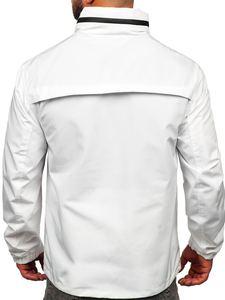 Men's Lightweight Jacket with hidden Hood White Bolf 5M3105