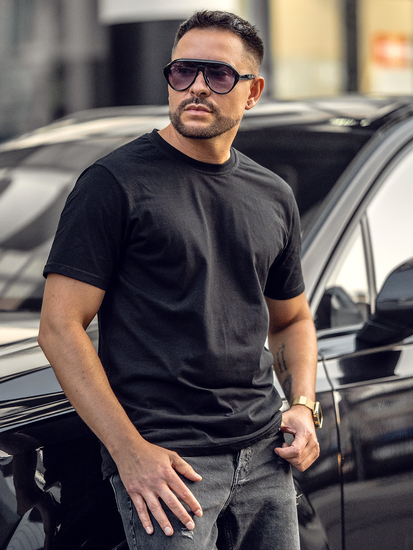 Men's Basic Cotton T-shirt Black Bolf 14291A