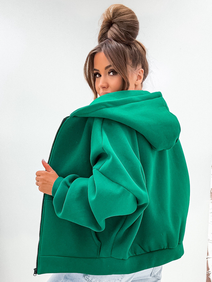 Women's Warm Butterfly Hoodie Green Bolf 821112