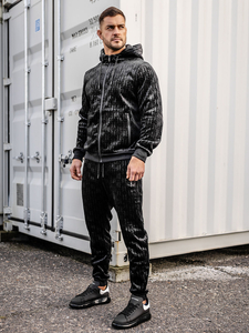 Men’s Velour Sport Outfit Black Bolf 3B113A2