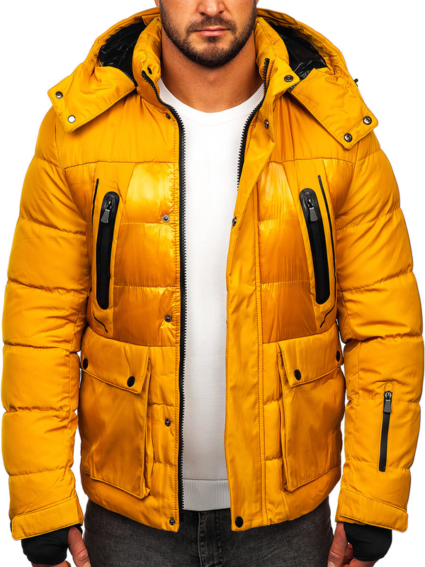 Men's Quilted Winter Jacket Camel Bolf 99527