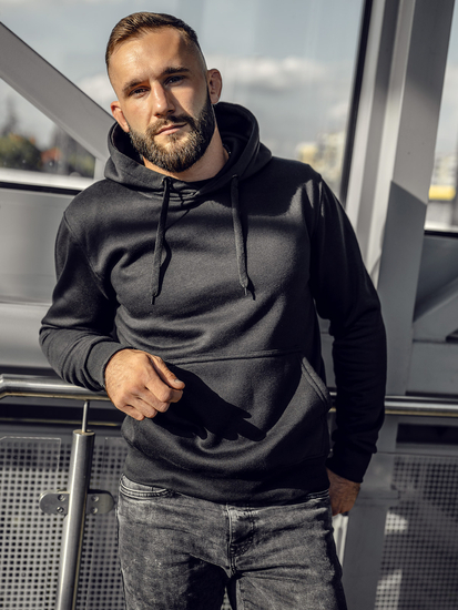 Men's Kangaroo Hoodie Black Bolf MB001A2