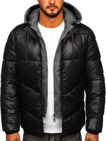 Men's Winter Quilted Jacket Black Bolf B2906