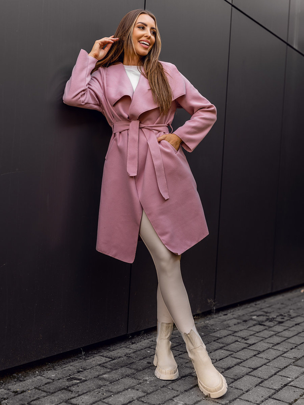 Women's Longline Coat Pink Bolf 5079