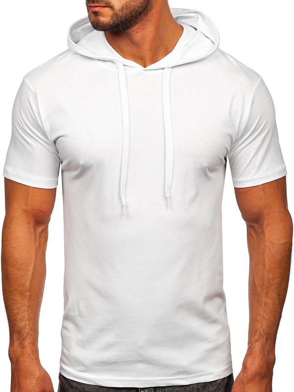 Men's Basic Cotton T-shirt with hood White Bolf 14513