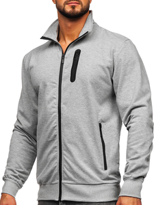 Men's Zip Stand Up Sweatshirt Grey Bolf B228