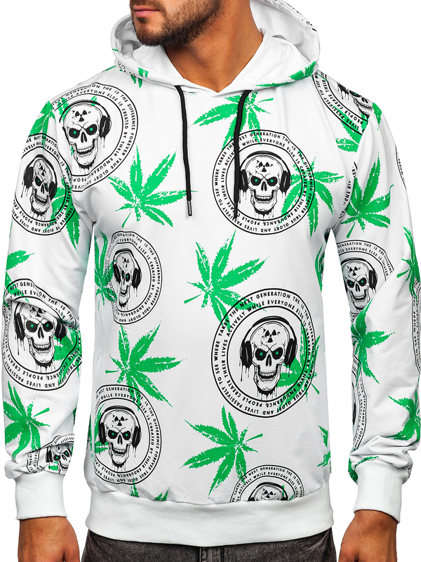 Men's Printed Hoodie White Bolf 6424