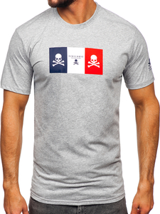 Men's Cotton Printed T-shirt Grey Bolf 14784