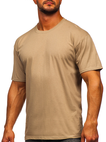 Men's Cotton Basic T-shirt Beige Bolf B459
