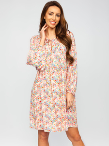 Women's Floral Dress Beige Bolf 3019