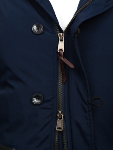 Men's Winter Parka Jacket Navy Blue Bolf 1795