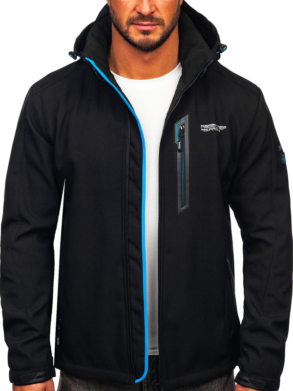 Men's Softshell Jacket Black-Blue Bolf WX061