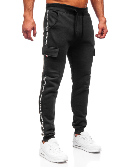 Men's Cargo Sweatpants Black Bolf JX8715