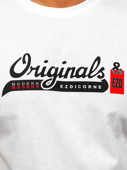 Men's Cotton Printed T-shirt White Bolf 14780