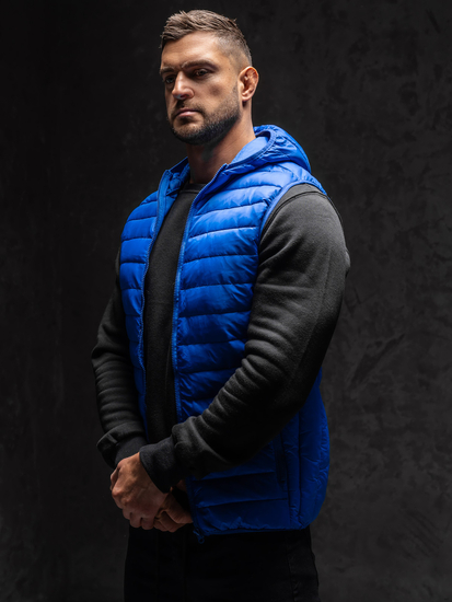 Men’s Quilted Gilet with hood Cobalt Bolf LY36A1