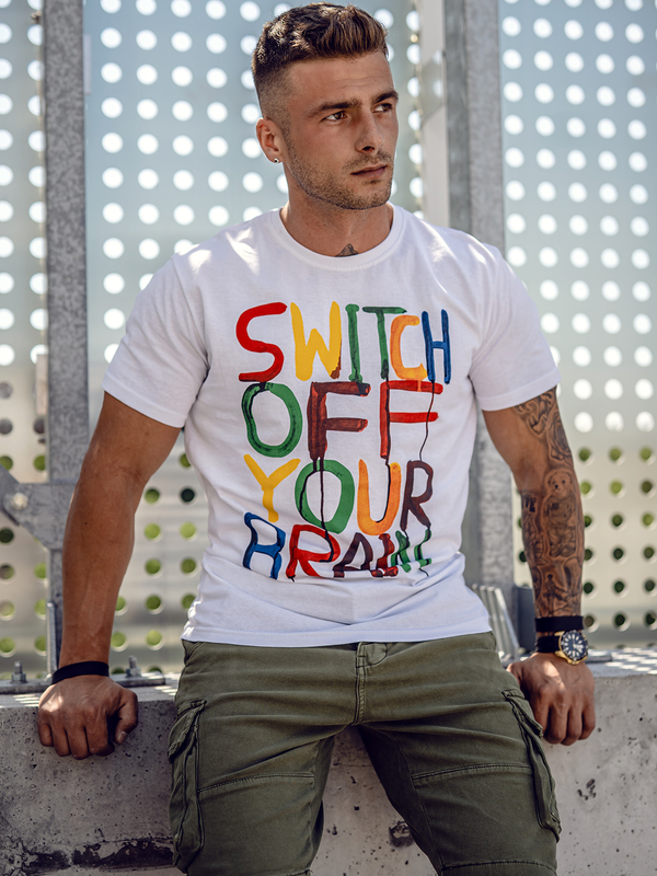 Men's Printed T-shirt White Bolf 1181A