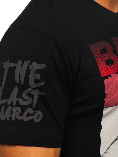Men's Printed T-shirt Black Bolf 192378
