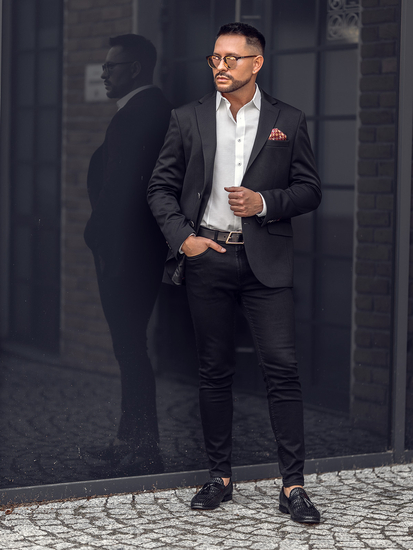 Men’s Casual Blazer Black Bolf 24401