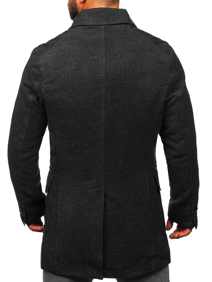 Men’s Double-breasted Winter Coat with high collar Graphite Bolf 1048