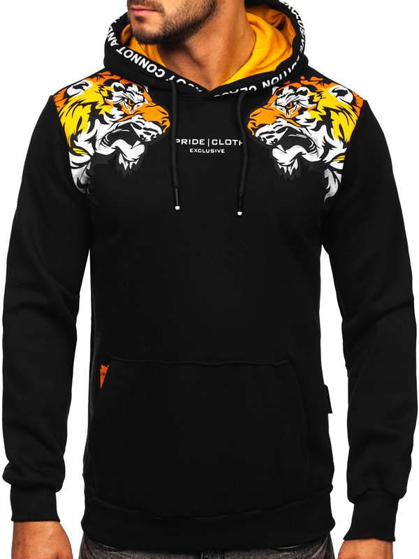 Men's Printed Hoodie Black Bolf 6287