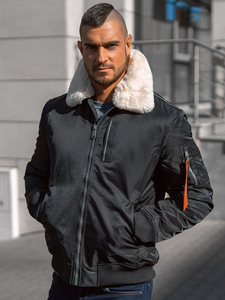 Men's Winter Pilot Jacket Black Bolf 1787