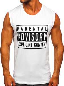 Men's Printed Tank Top White Bolf 14828