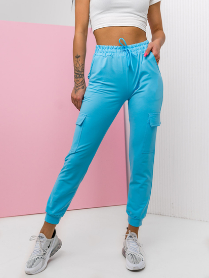 Women's Cargo Sweatpants Sky Blue Bolf HW2516C