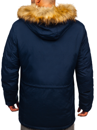 Men's Winter Parka Jacket Navy Blue Bolf 1795