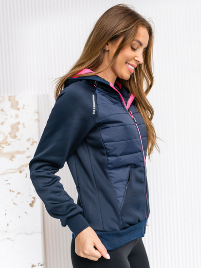 Women's Lightweight Jacket with hood Navy blue Bolf KSW4009A1
