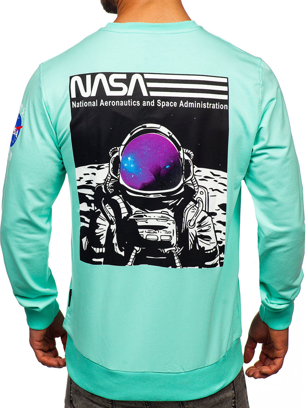 Men's Printed Sweatshirt Mint Bolf 6476